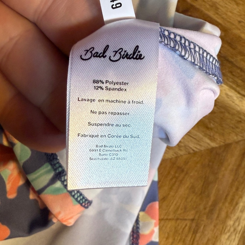 Bad Birdie Sleeveless Polo Women XL Blue Floral Lei'd Golf Shirt BBWP001-649 - Picture 4 of 7